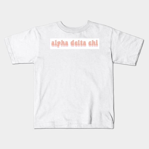 alpha delta chi, groovy font Kids T-Shirt by smileyfriend